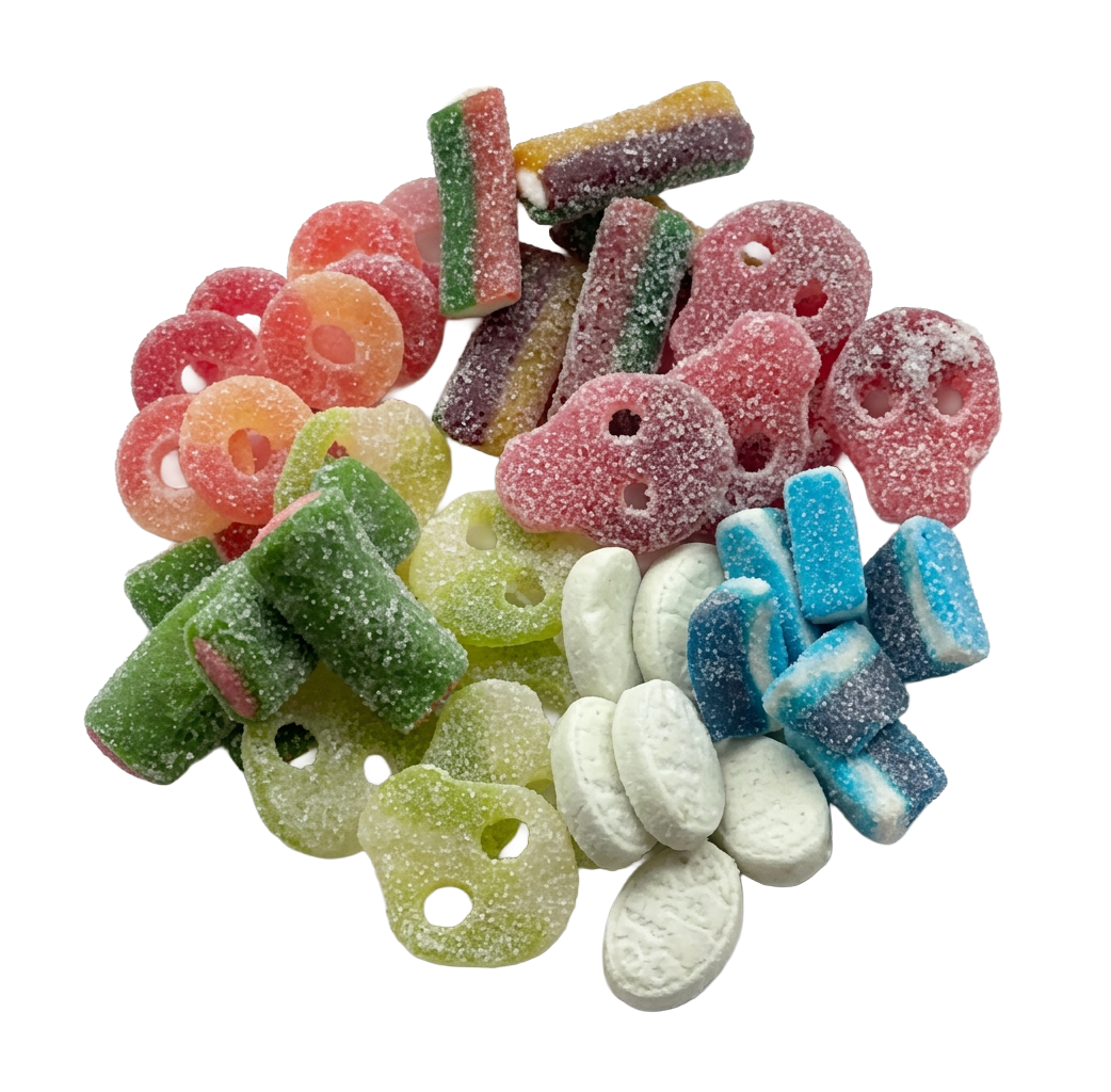 The SOUR SWEDE skully candy mix